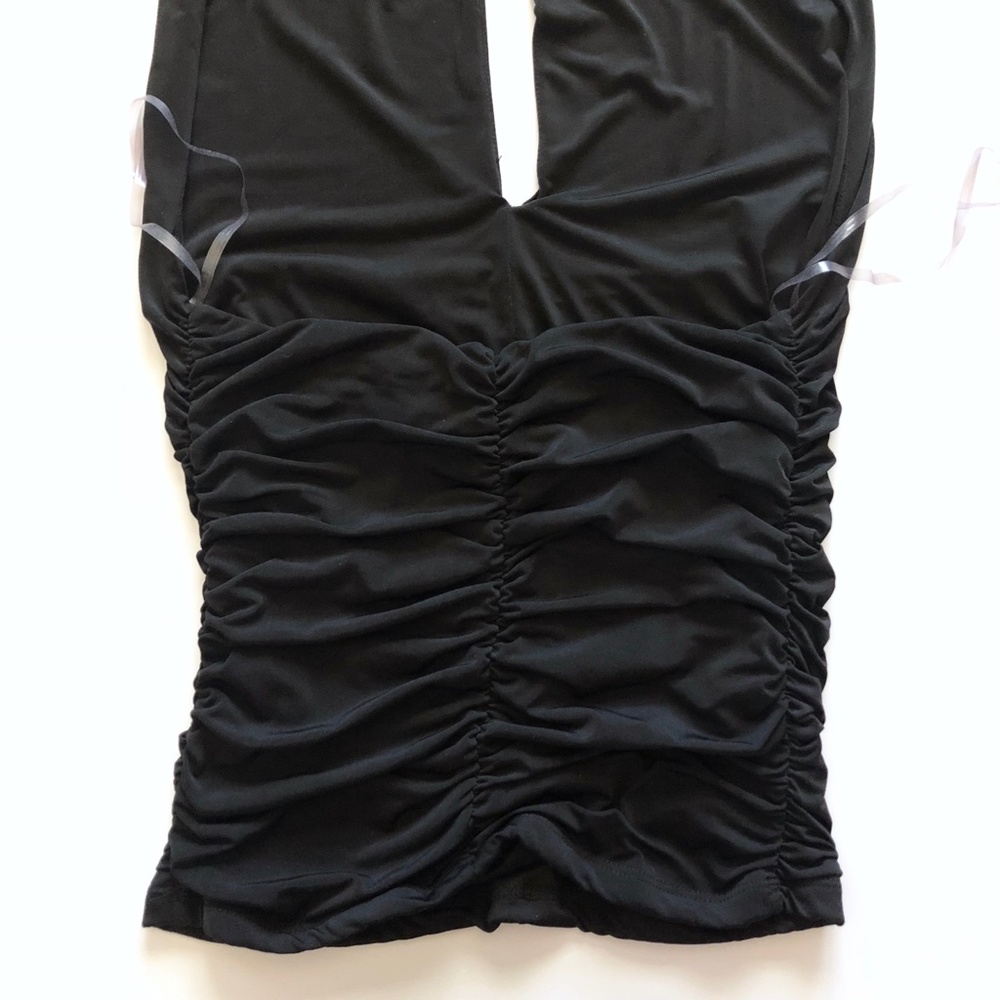 Black Rouched Tank Halter Top M Fredrick's - Picture 3 of 4